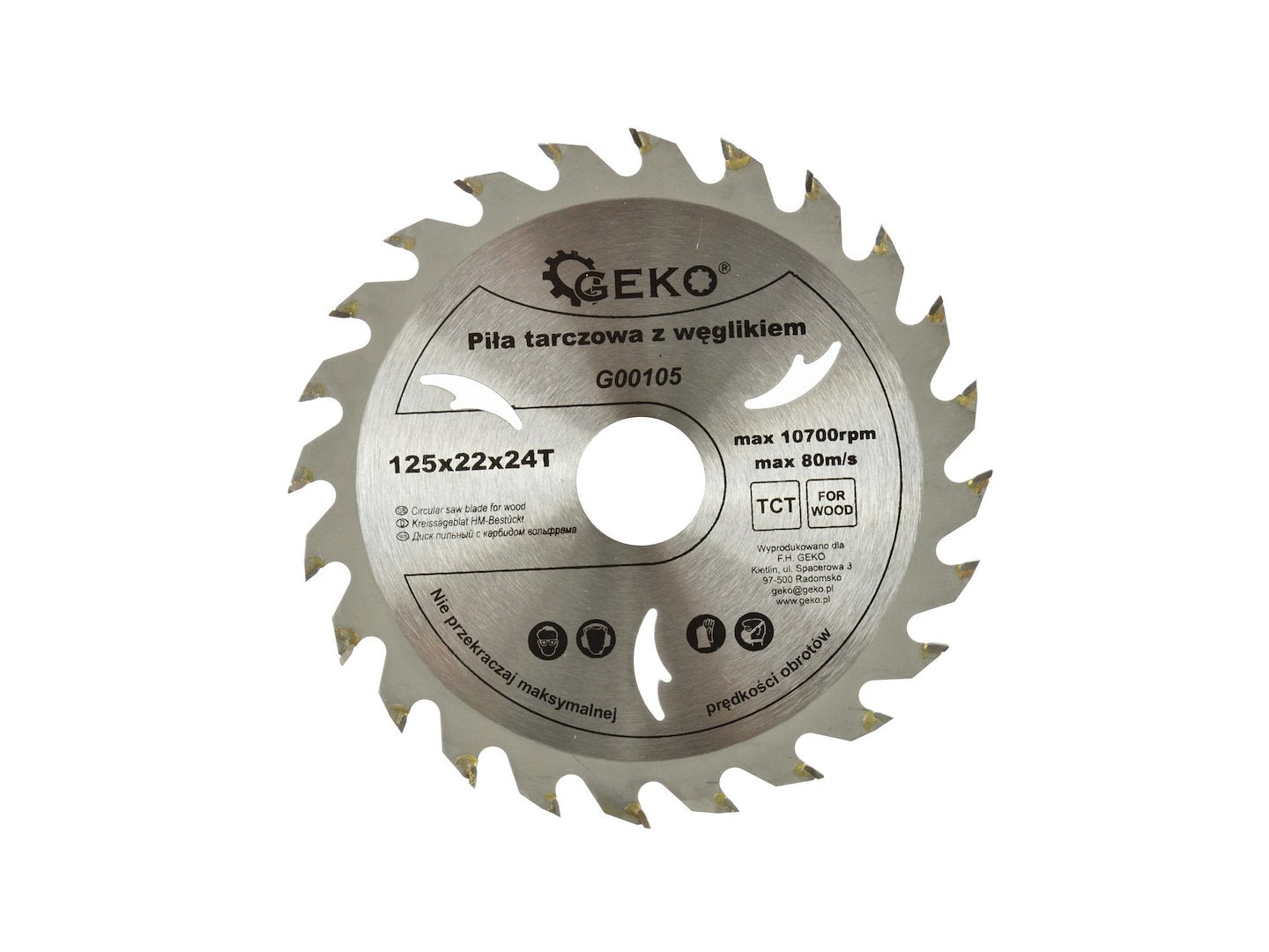 TCT Circular Saw Blade for Wood, 125 mm x 22 mm, 24T
