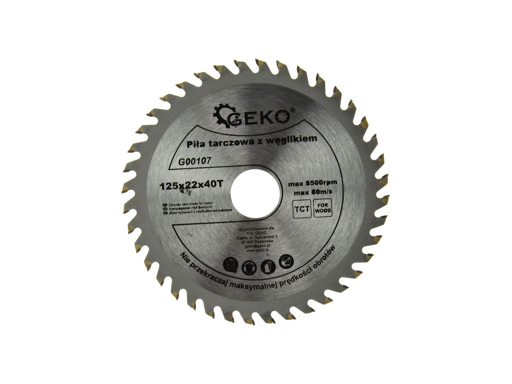 TCT circular saw blade for wood — 125 x 22 mm, 40T