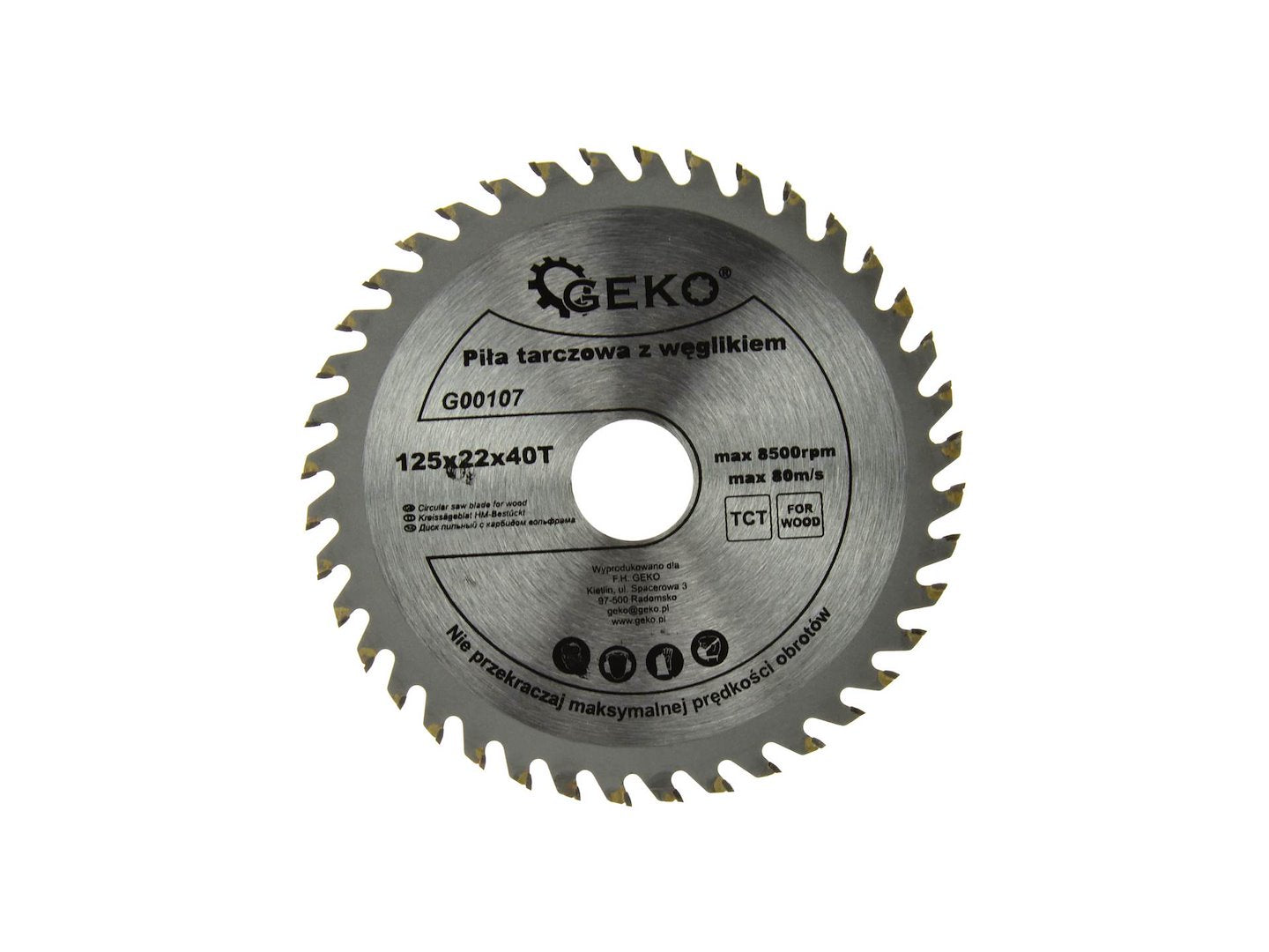TCT circular saw blade for wood — 125 x 22 mm, 40T