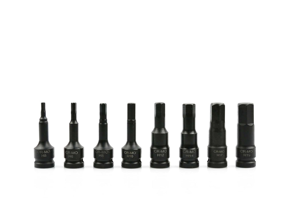 8-piece hex impact socket set H5-H19