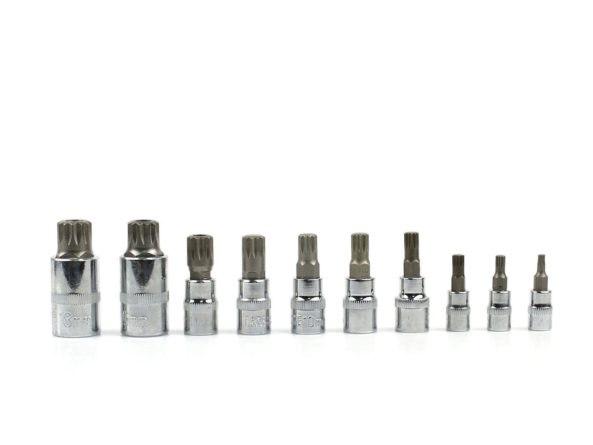 10 pcs spline socket set 1/4-1/2"