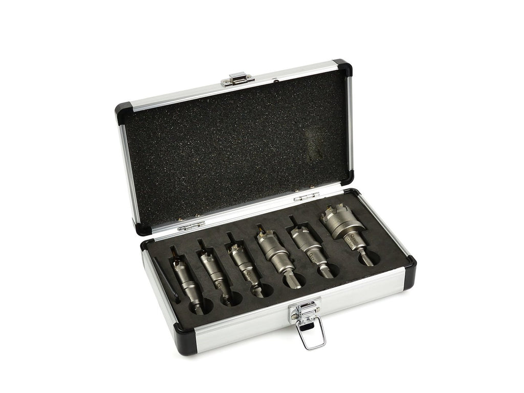 Set of metal hole saws with titanium drill, 6 pcs, 16-35 mm