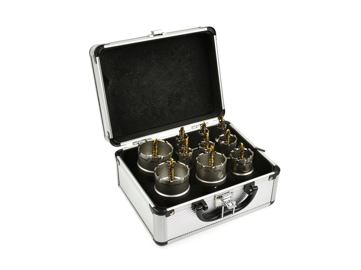 Set of metal hole saws with titanium drill, 10 pcs. 16-53 mm