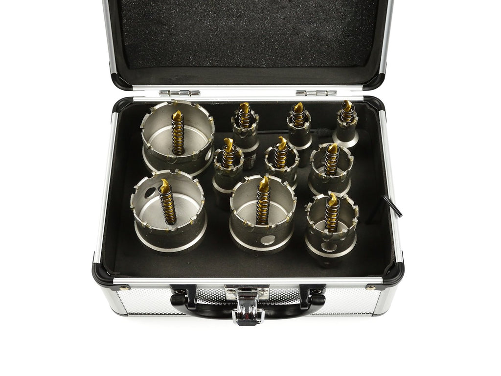 Set of metal hole saws with titanium drill, 10 pcs. 16-53 mm
