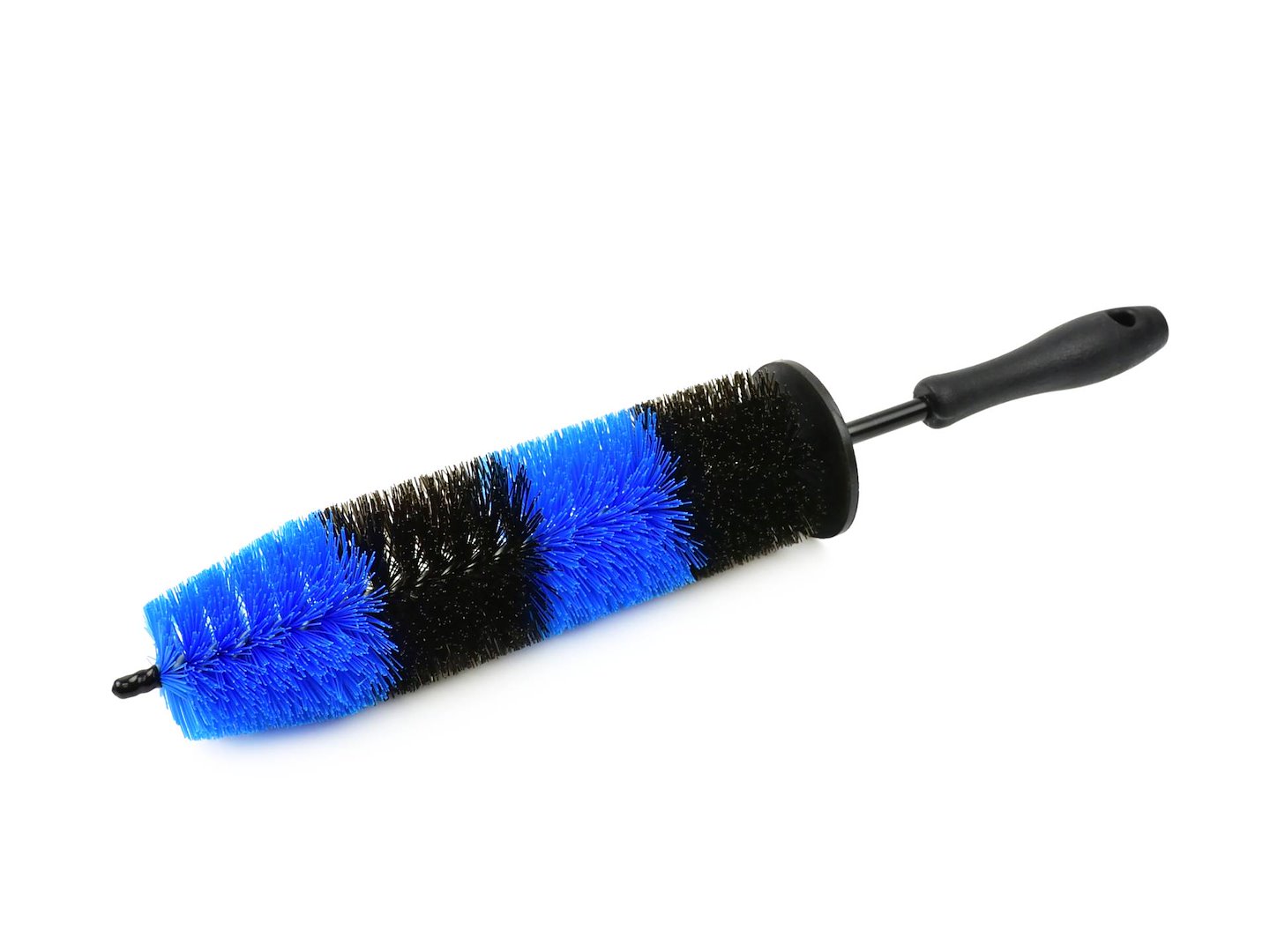 Wheel rim cleaning brush with long handle