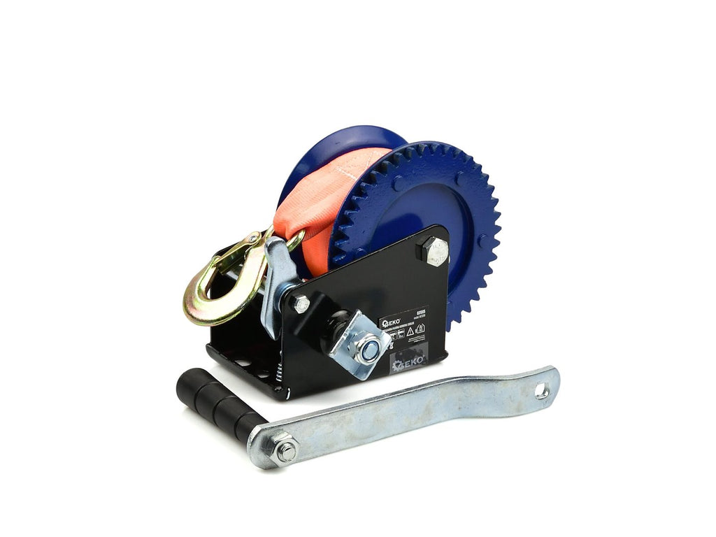 Hand Crank Winch with 7m Strap, 1200 LBS