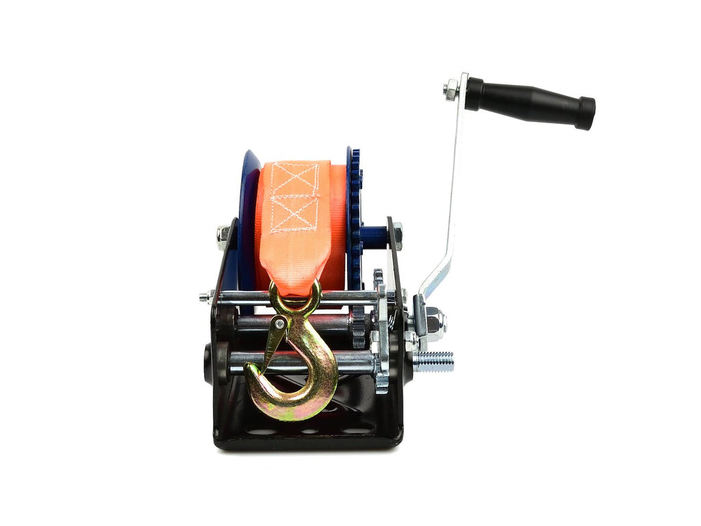 Hand Crank Winch with 10 m Strap, 2500 lbs