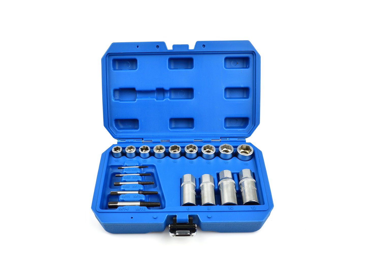 Set of extractors for screws and studs, 17 pcs.