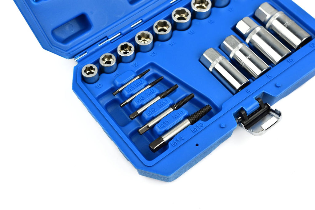 Set of extractors for screws and studs, 17 pcs.