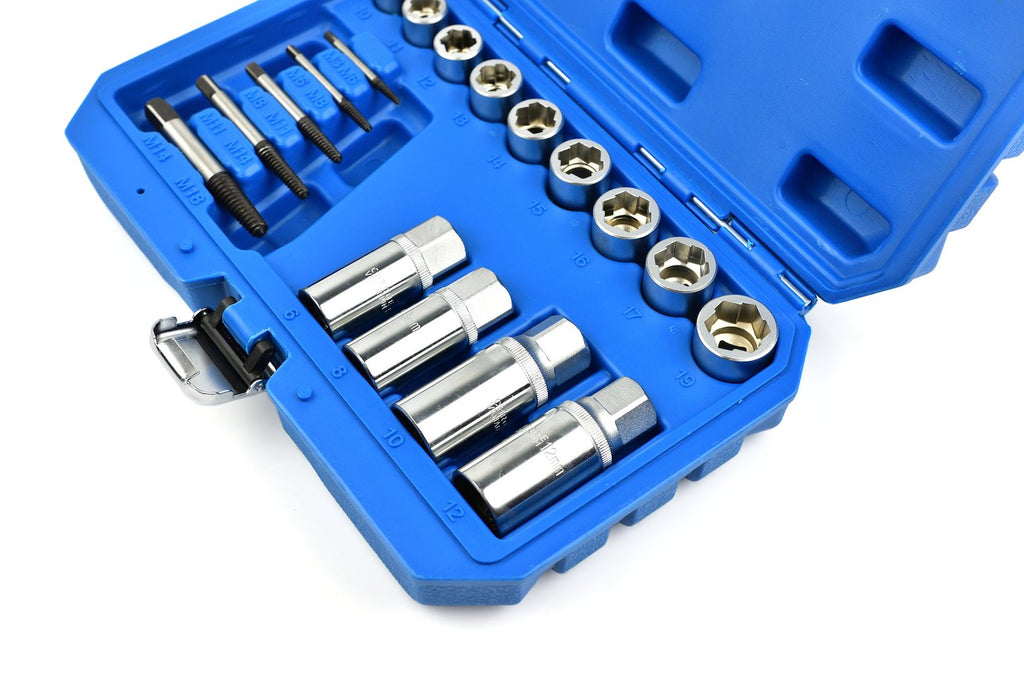 Set of extractors for screws and studs, 17 pcs.