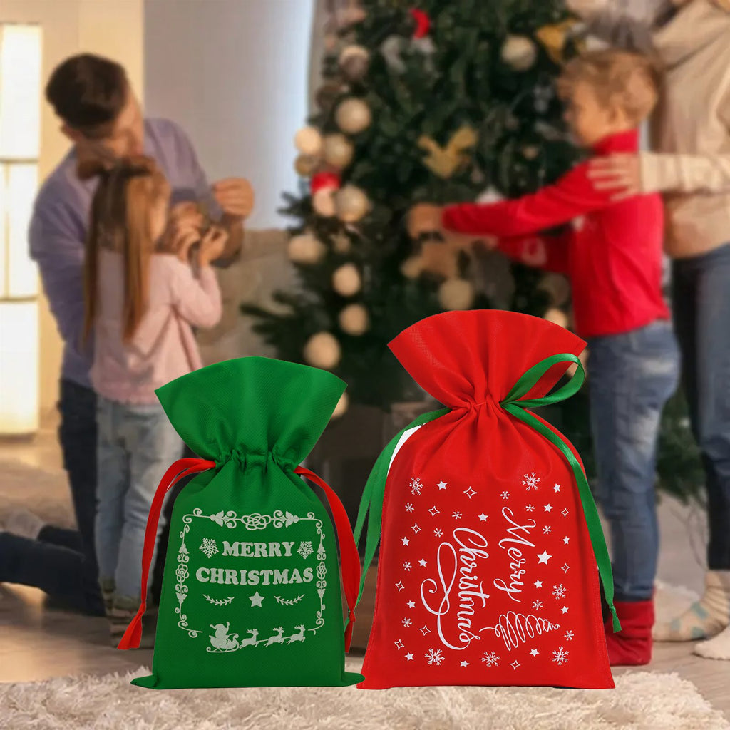 Set of 8 Decorative Holiday Gift Bags with Ribbon 8 pcs