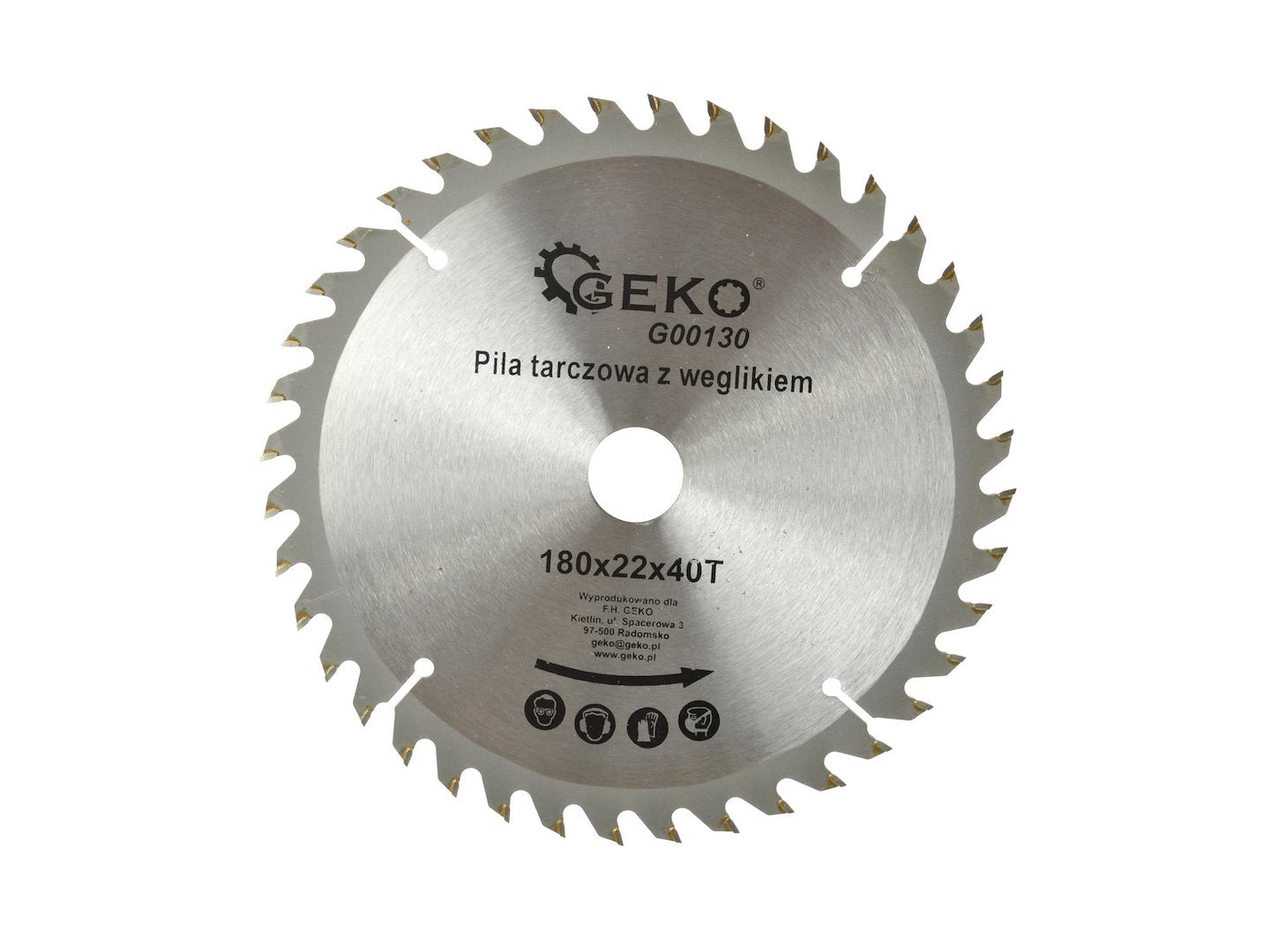 GEKO TCT Circular Saw Blade for Wood — 180 x 22 mm, 40T