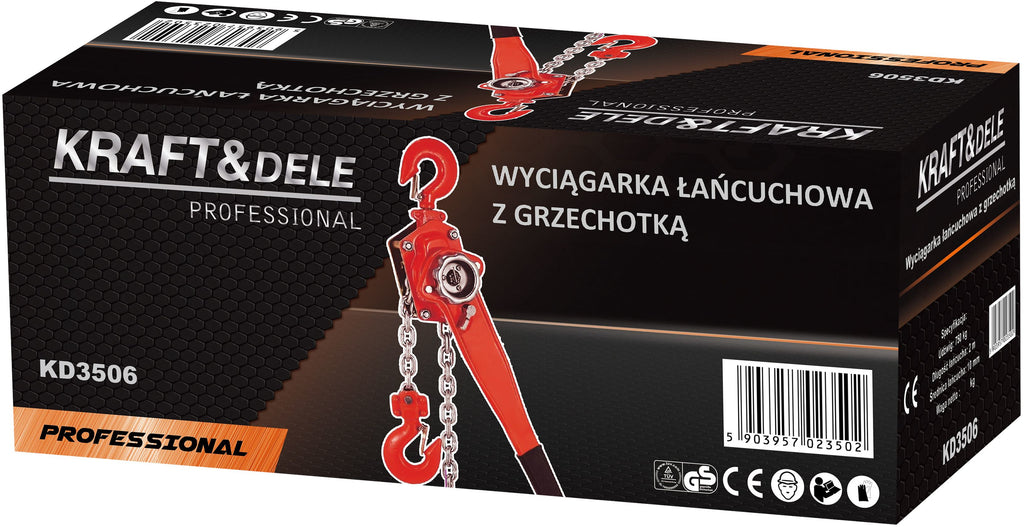 Chain winch with ratchet 750kg KD3506