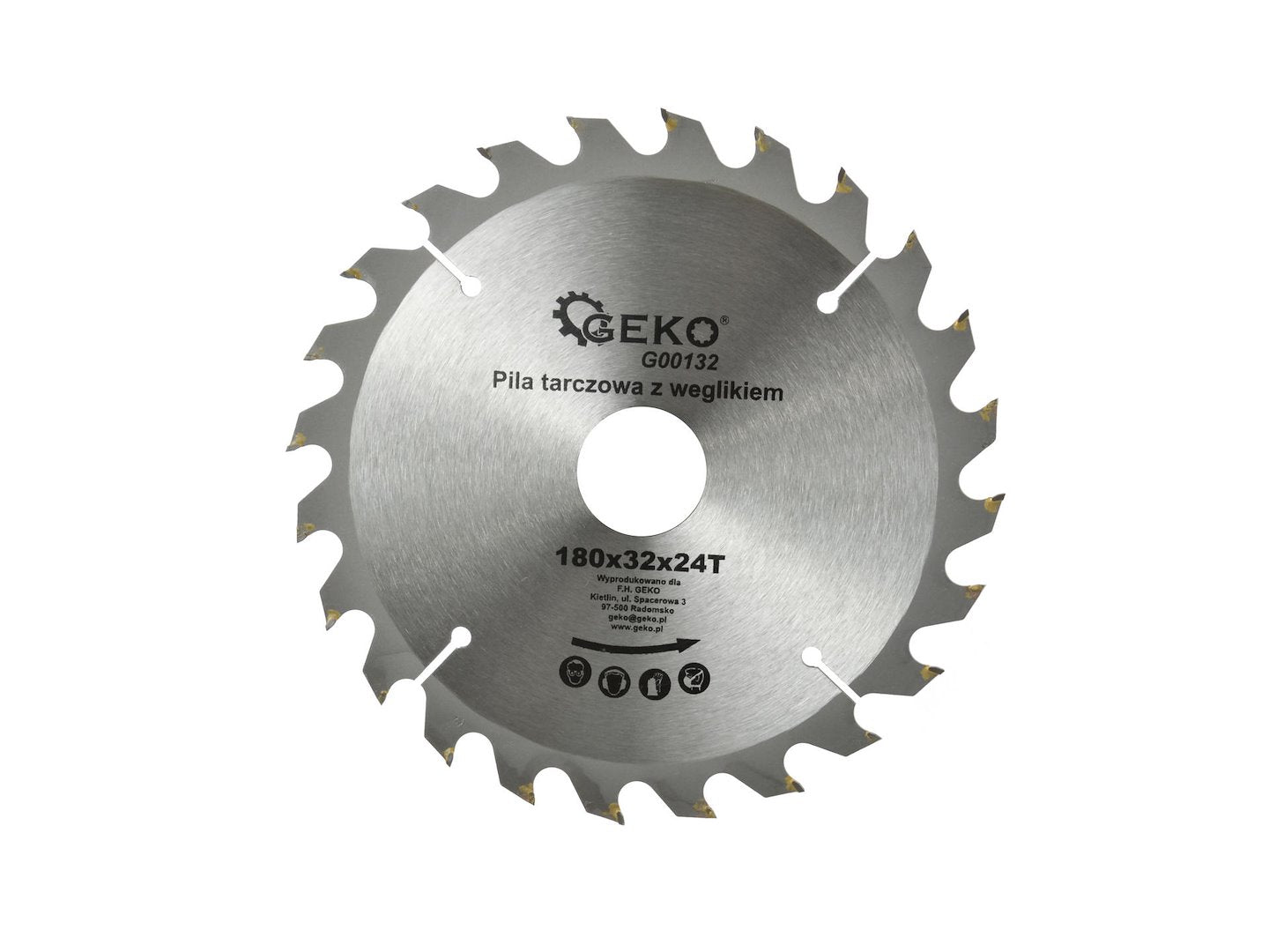 GEKO TCT Circular Saw Blade for Wood — 180 mm x 32 mm, 24T