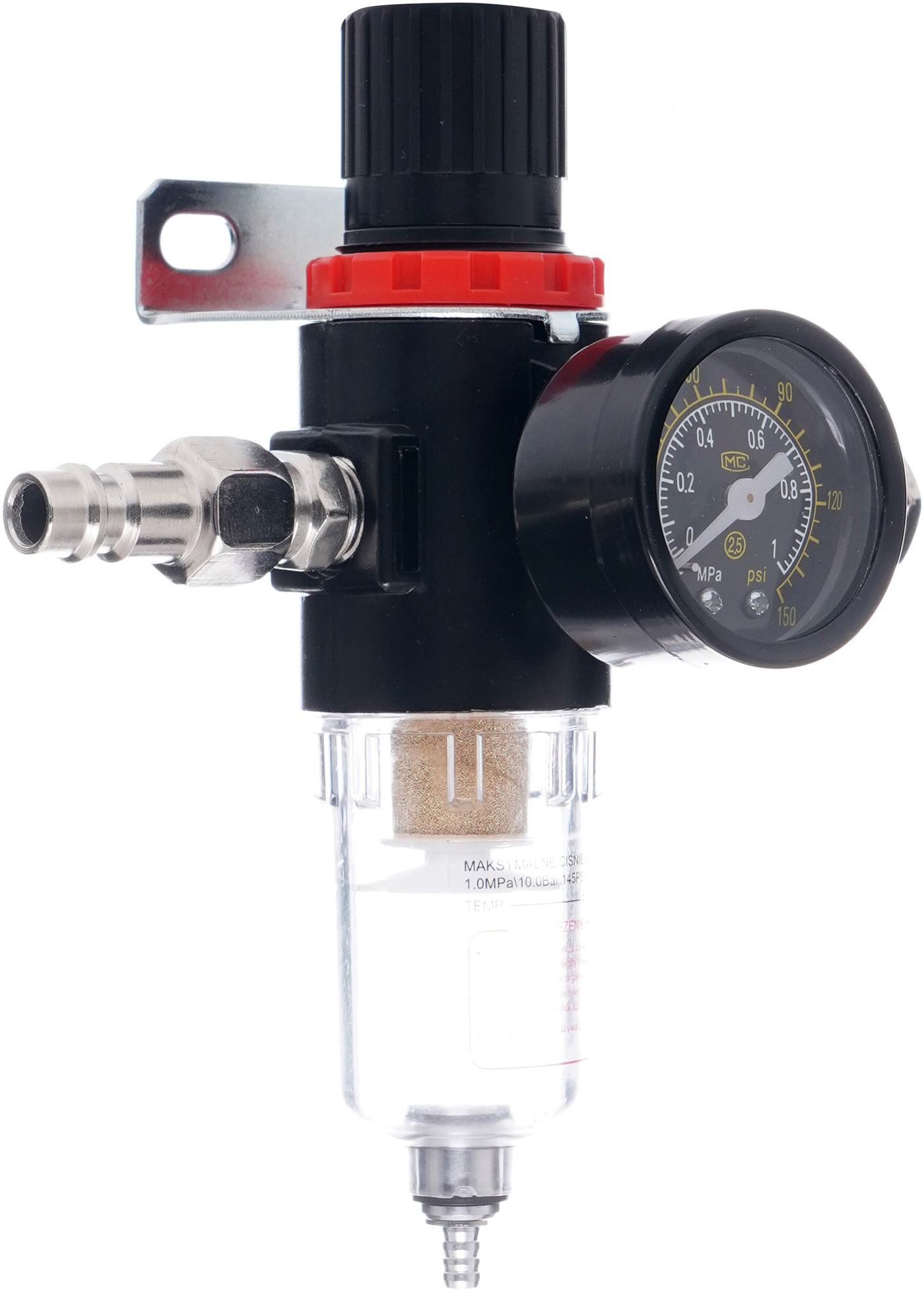 Pressure reducer with filter and drain 1/4" KD1497