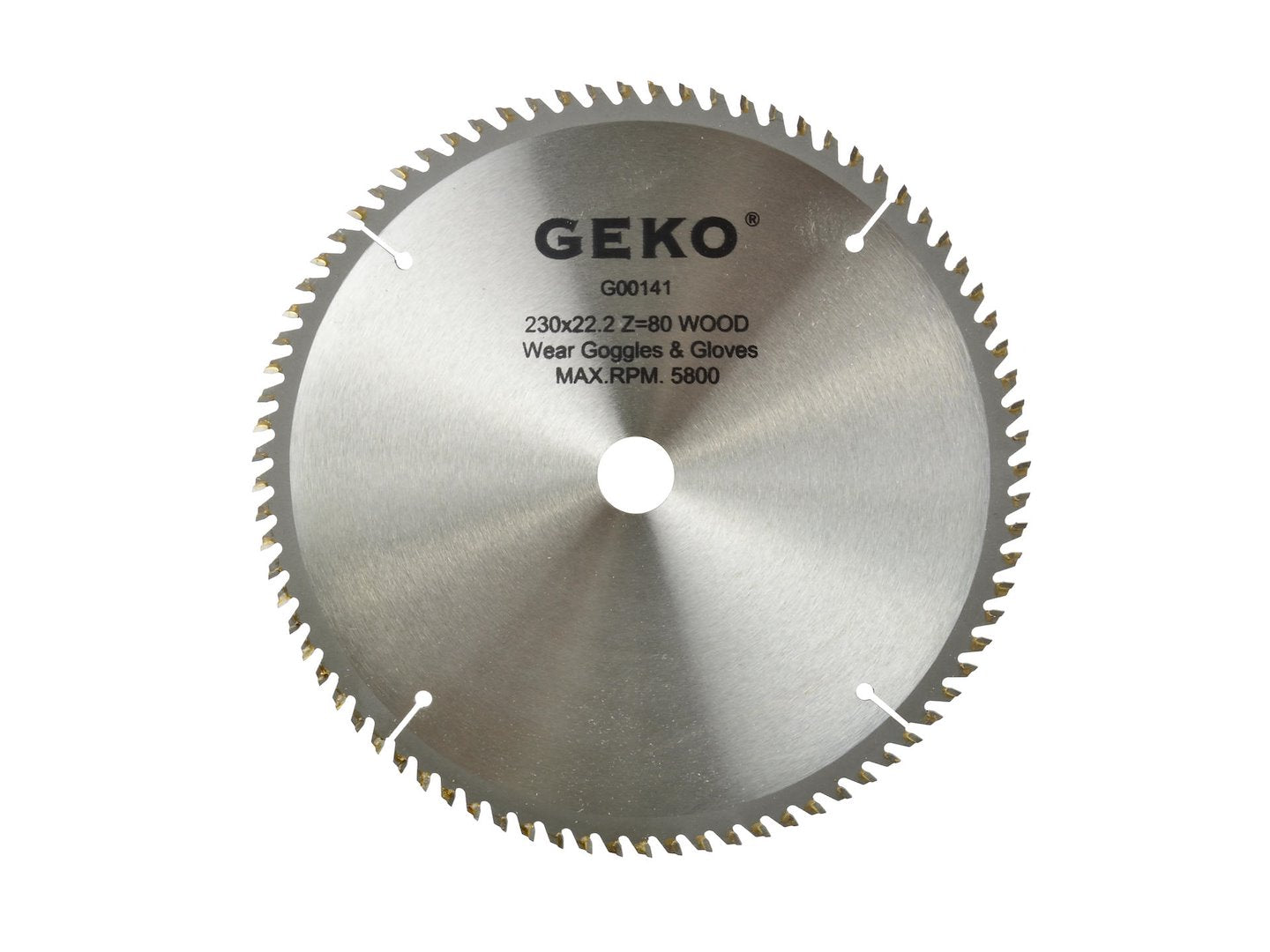 GEKO TCT Circular Saw Blade for Wood, 230 mm diameter, 22 mm bore, 80 teeth