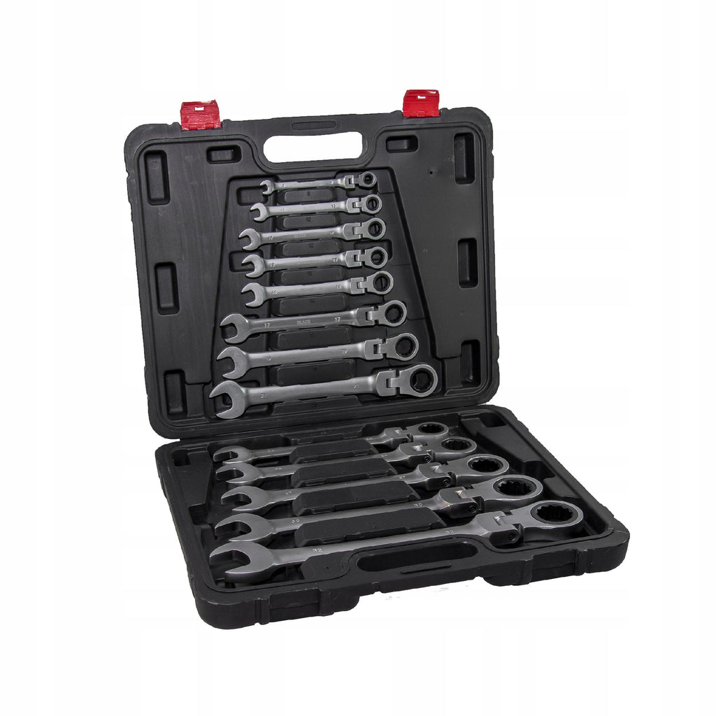 Set of 13 Combination Ratchet Wrenches 8-32mm Black