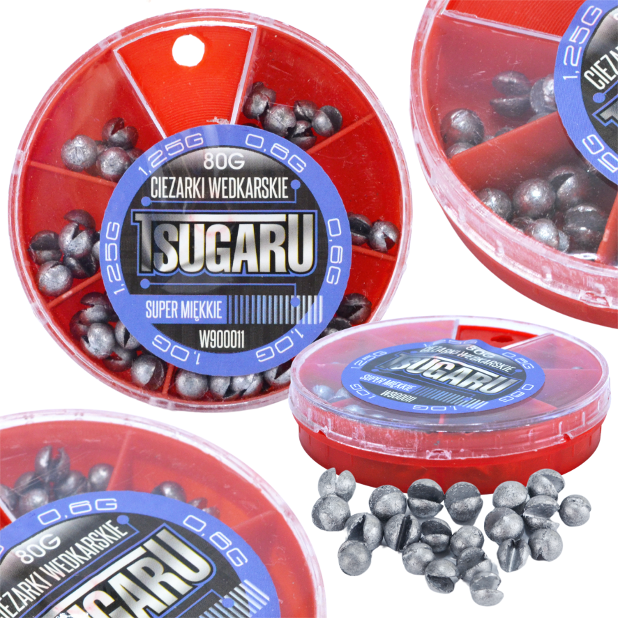 Tsugaru pliikuulist kalapliiatsite komplekt 80g, 3 suurust