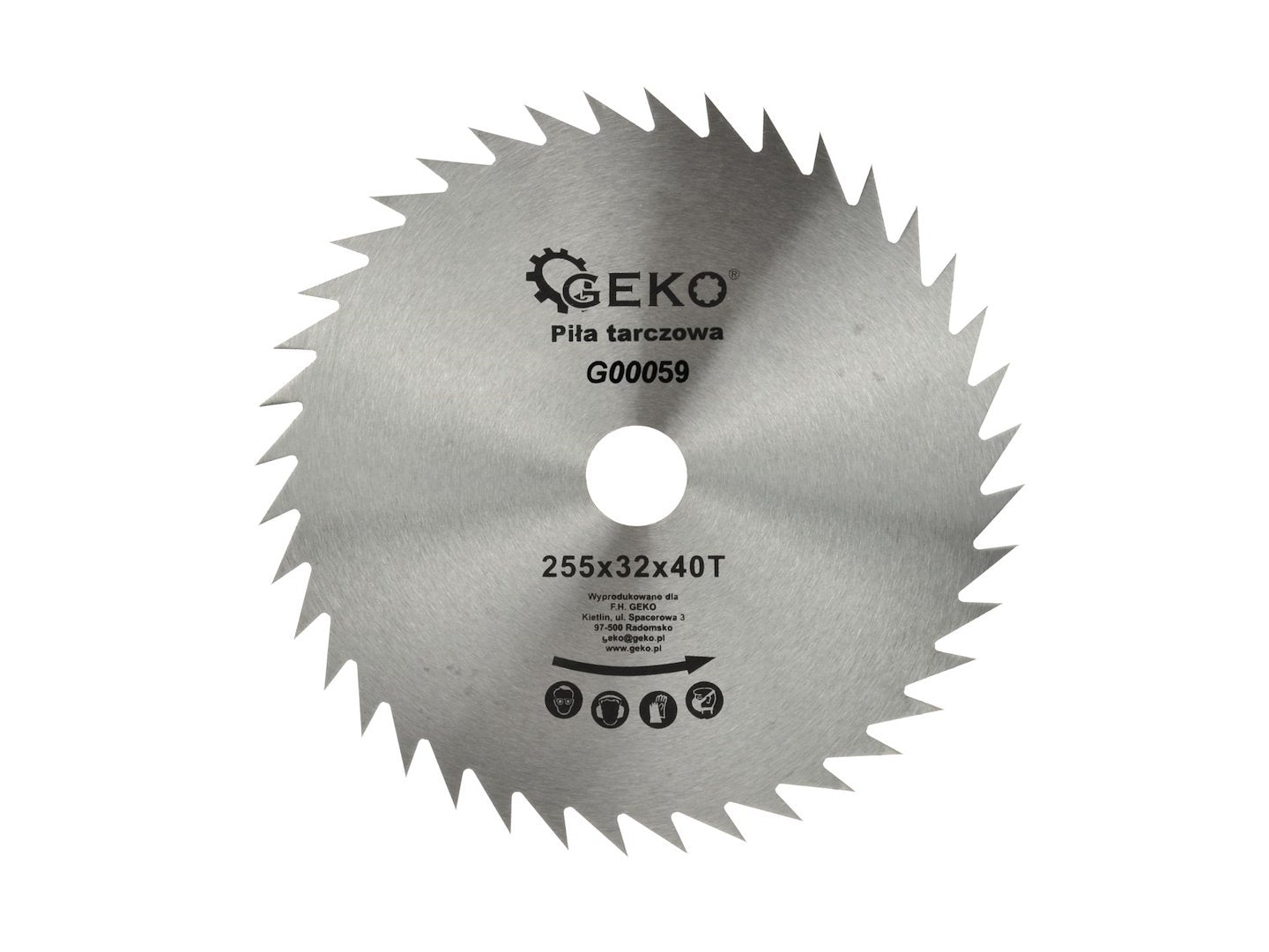 GEKO circular saw blade for wood 255 x 32 mm, 40T, carbide-tipped