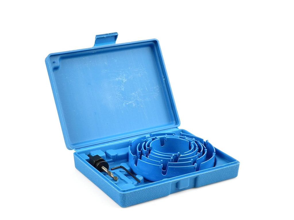 Set of widia hole saws for wood, 5 pcs, 64-127 mm