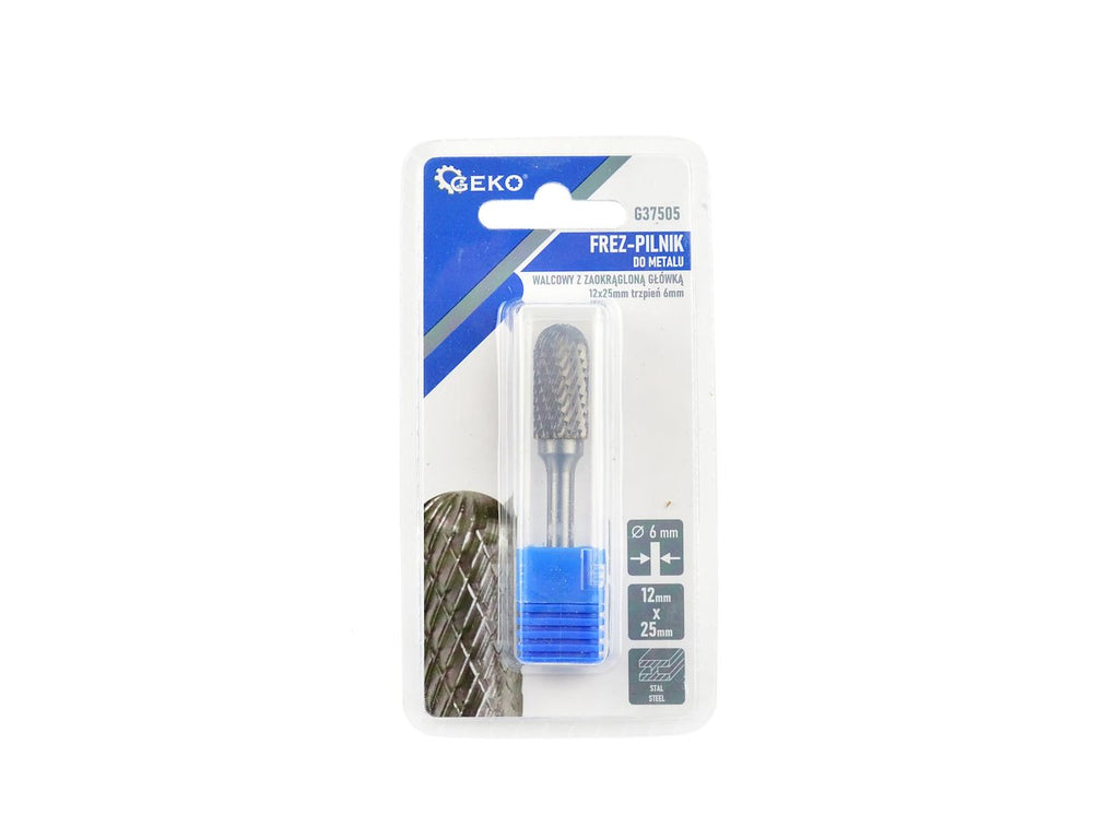 Cylindrical rounded-end milling cutter 6mm (tungsten carbide 12x25mm)