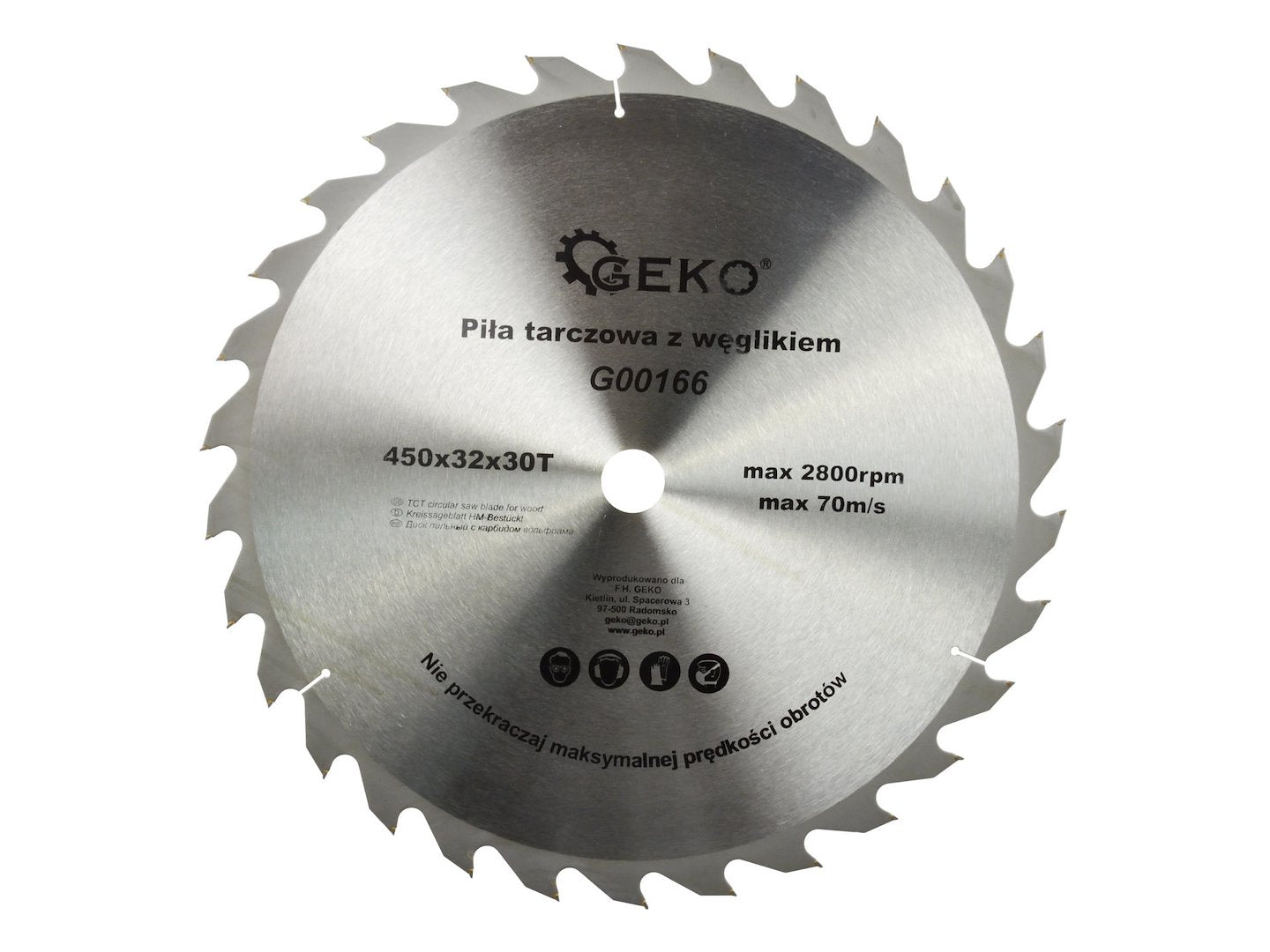 GEKO TCT Circular Saw Blade for Wood, 450 x 32 mm, 30T