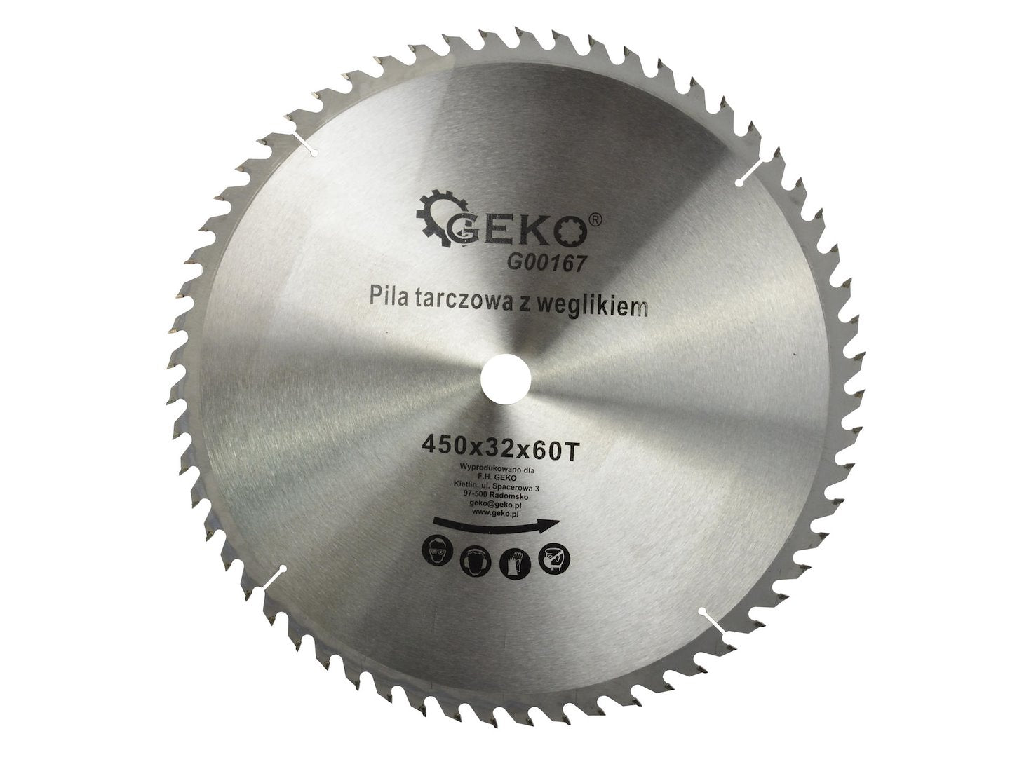 GEKO TCT Circular Saw Blade for Wood, 450 mm x 32 mm, 60T