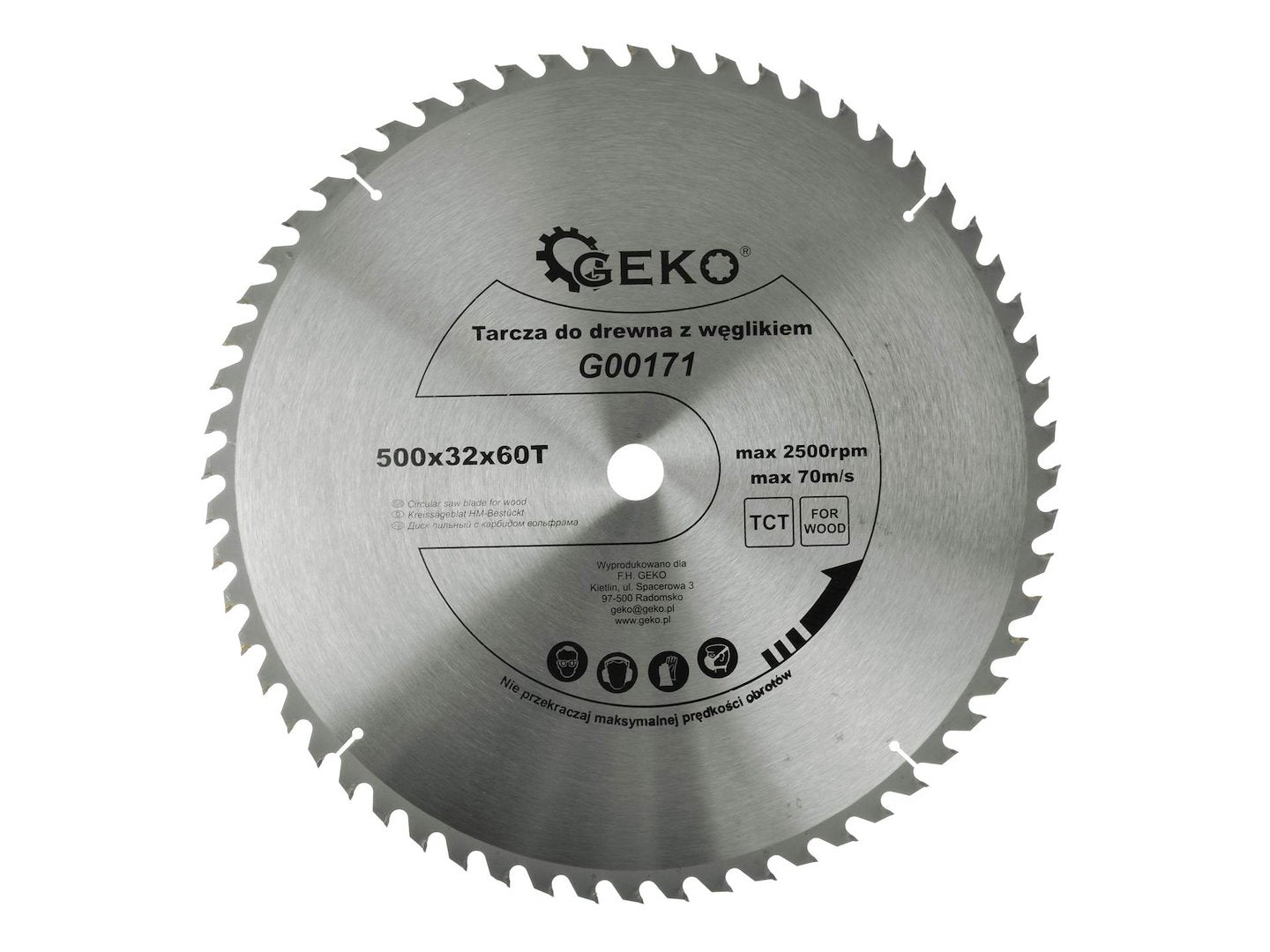 GEKO TCT circular saw blade for wood 500 x 32 mm, 60T