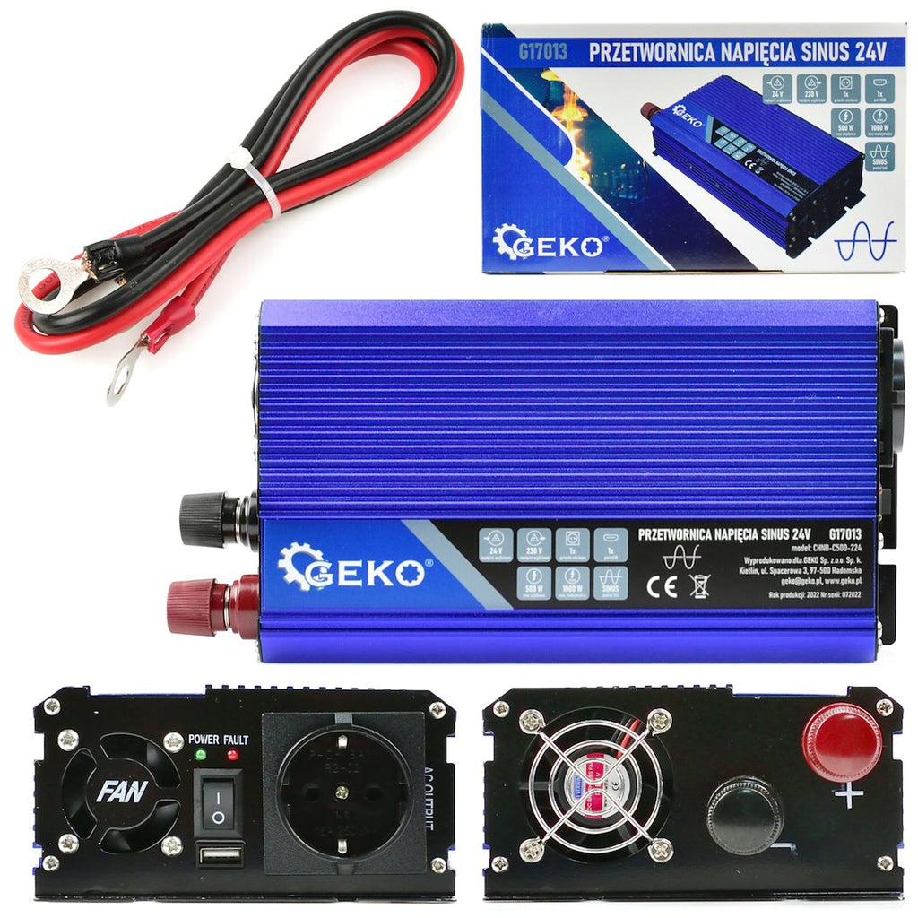 Pure Sine Wave Voltage Converter 24V/230V 500/1000W