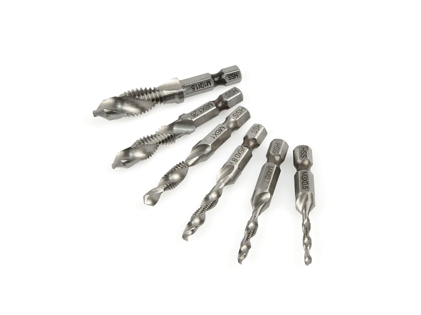 HSS tapping drill bit set M3-M10, 6 pcs.