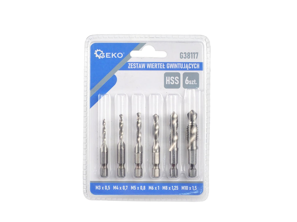 HSS tapping drill bit set M3-M10, 6 pcs.