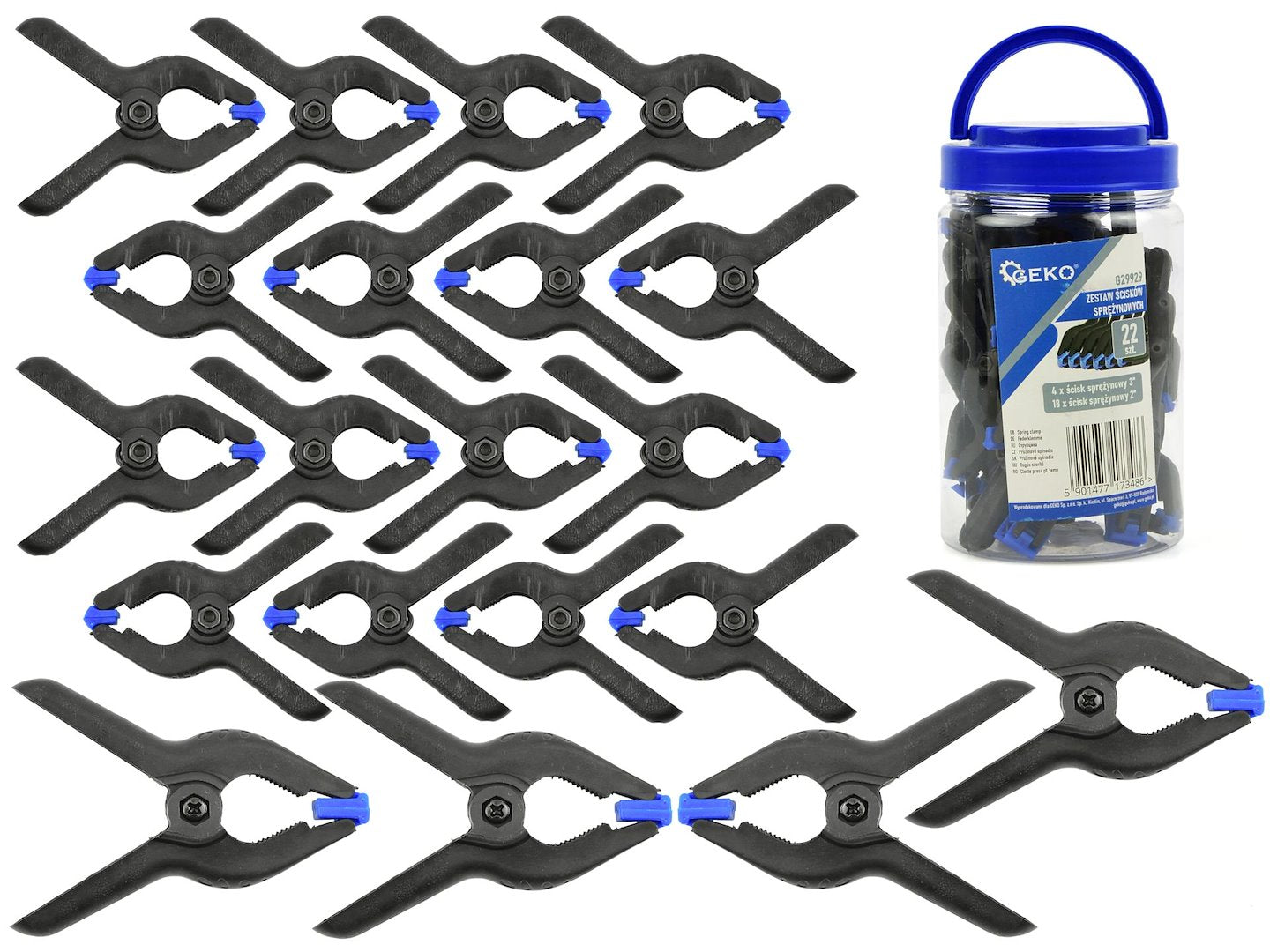 Set of spring clamps 22 pcs.