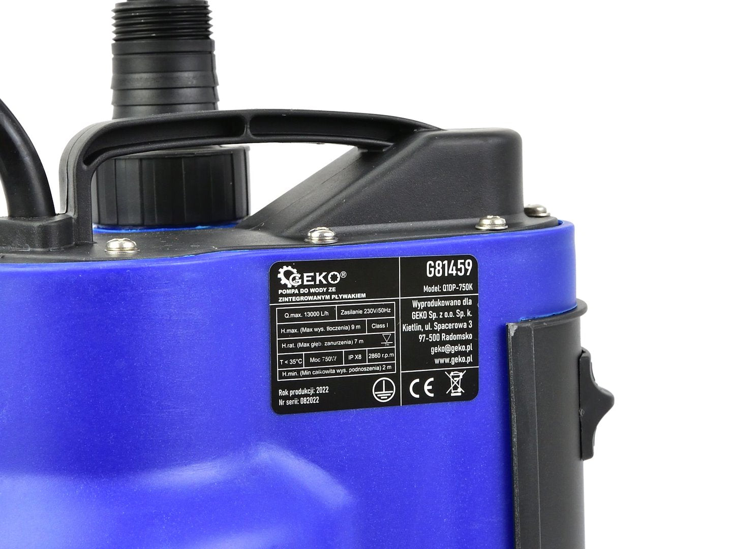 Plastic Submersible Dirty Water Pump 750W with Internal Float Switch