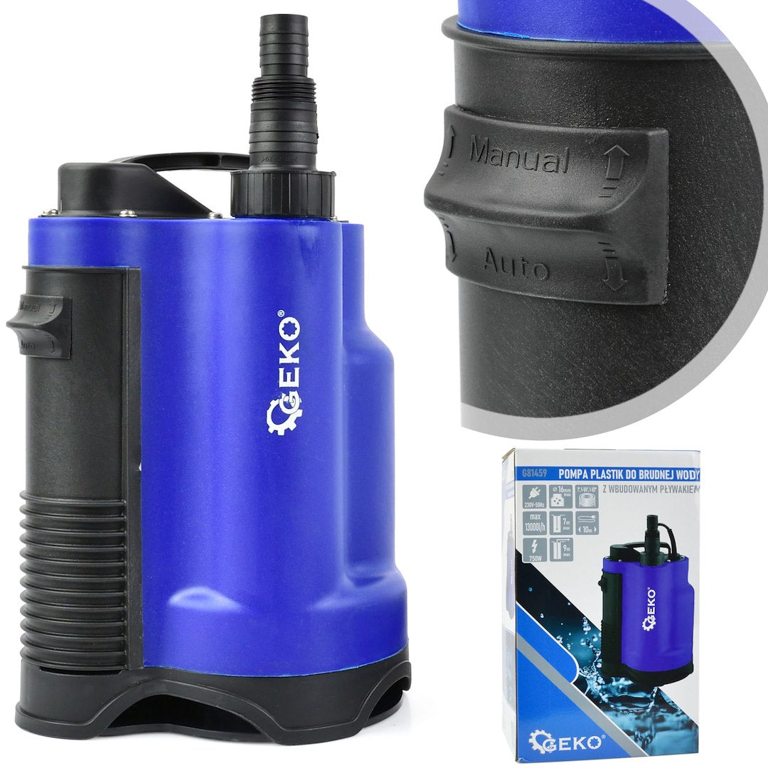 Plastic Submersible Dirty Water Pump 750W with Internal Float Switch