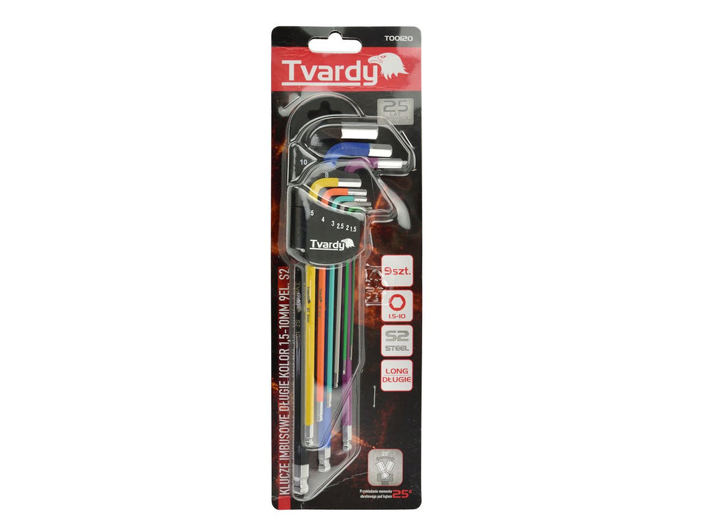 9 pcs Long-Arm Ball-Point Hex Key Set, S2 Material