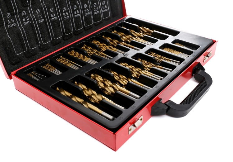 Titanium HSS drill bits for metal 170 pcs. KD991 (D38)