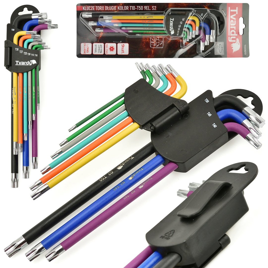 9-piece Long-Arm Torx Key Set, S2 Material