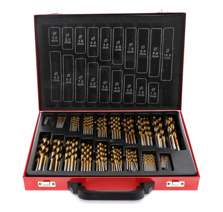 Titanium HSS drill bits for metal 170 pcs. KD991 (D38)
