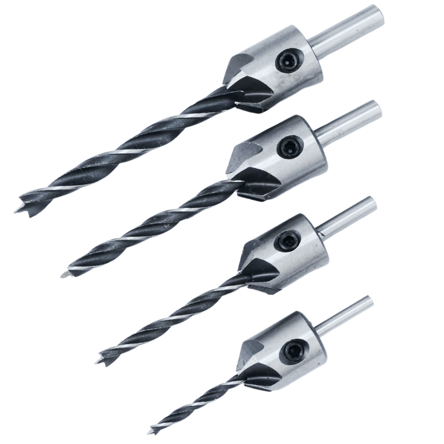 Puuriterad puidu, puitlaastplaadi, MDF-i, OSB jaoks koos faasiga, 4 tk, 3-6mm