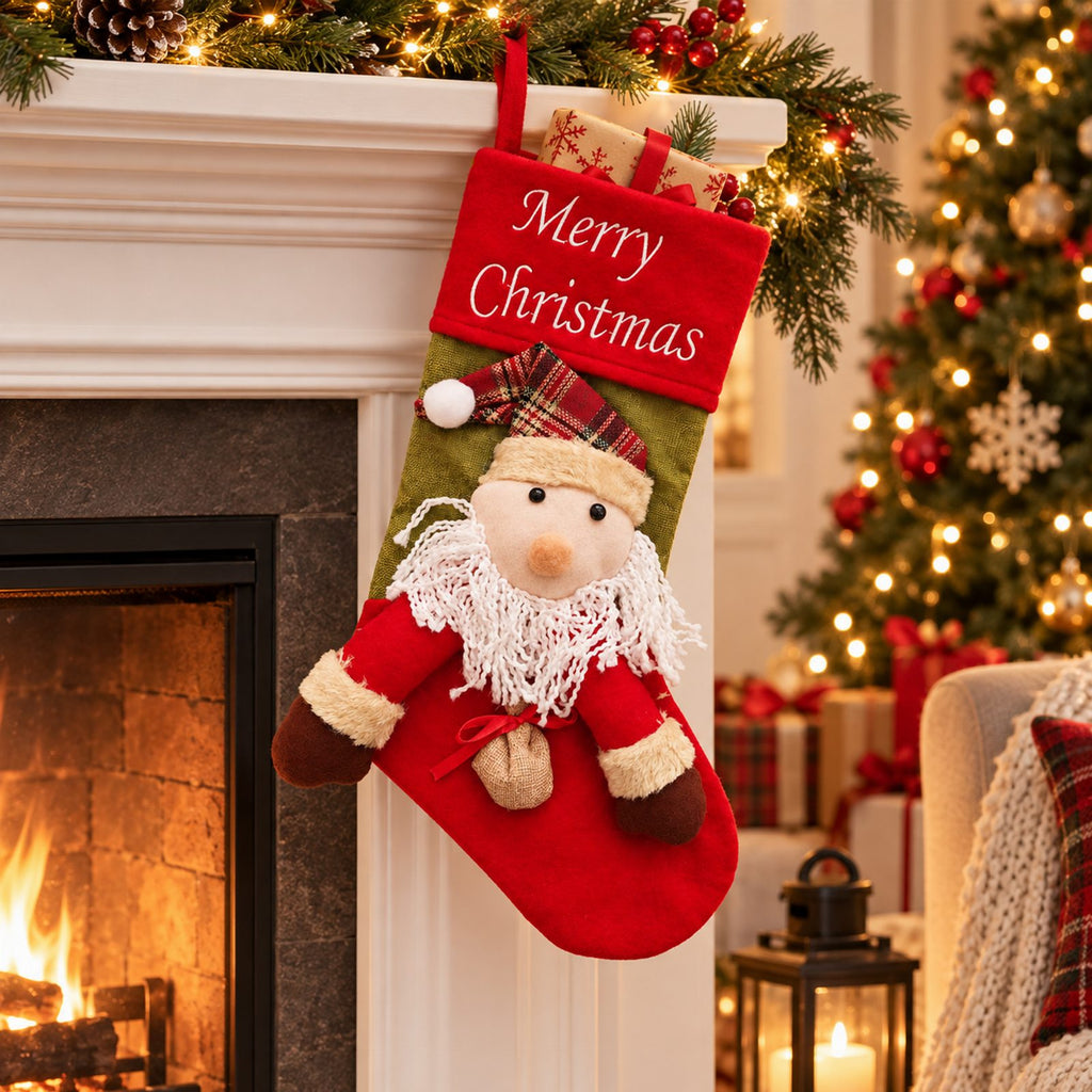 Santa Boot Christmas Gift Stocking 1 pc