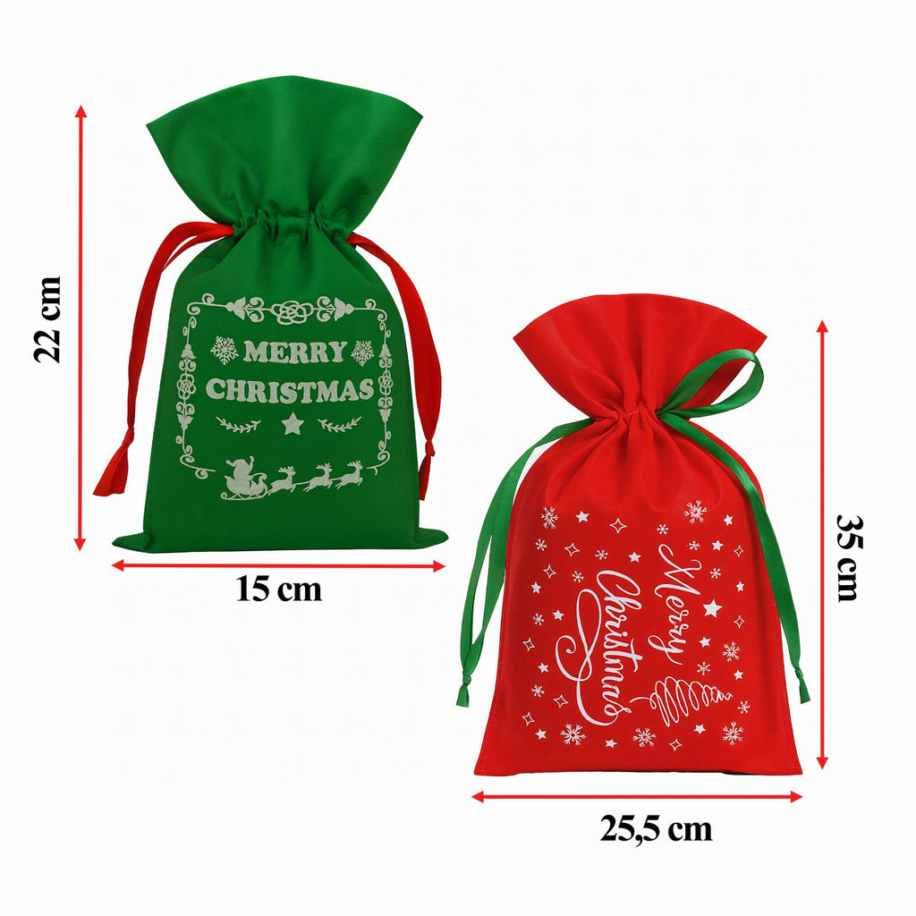 Set of 8 Decorative Holiday Gift Bags with Ribbon 8 pcs