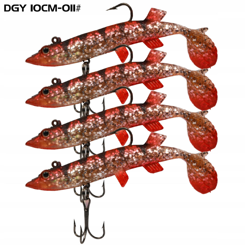 Reinforced Pike Soft Baits Set 10cm 4 Colors 16pcs