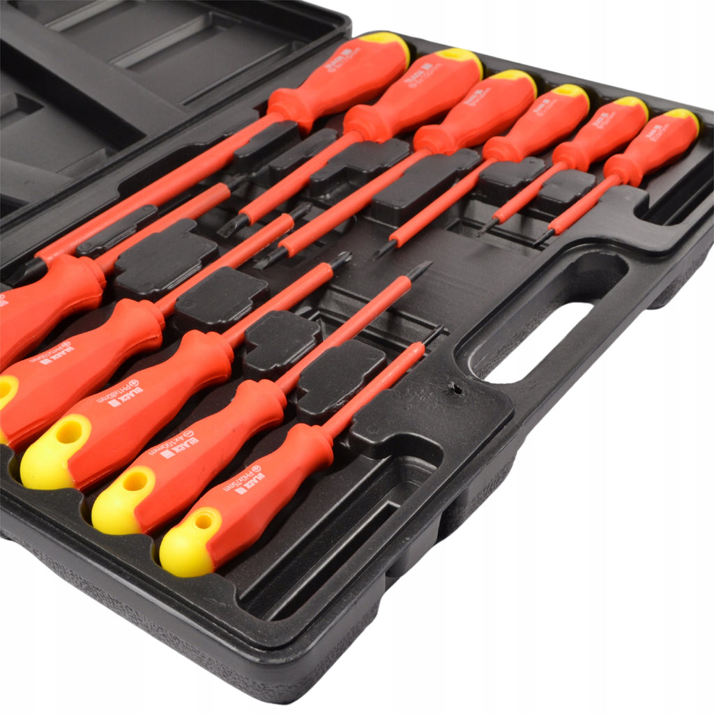 Set of 11 Insulated Screwdrivers for Electricians with Case