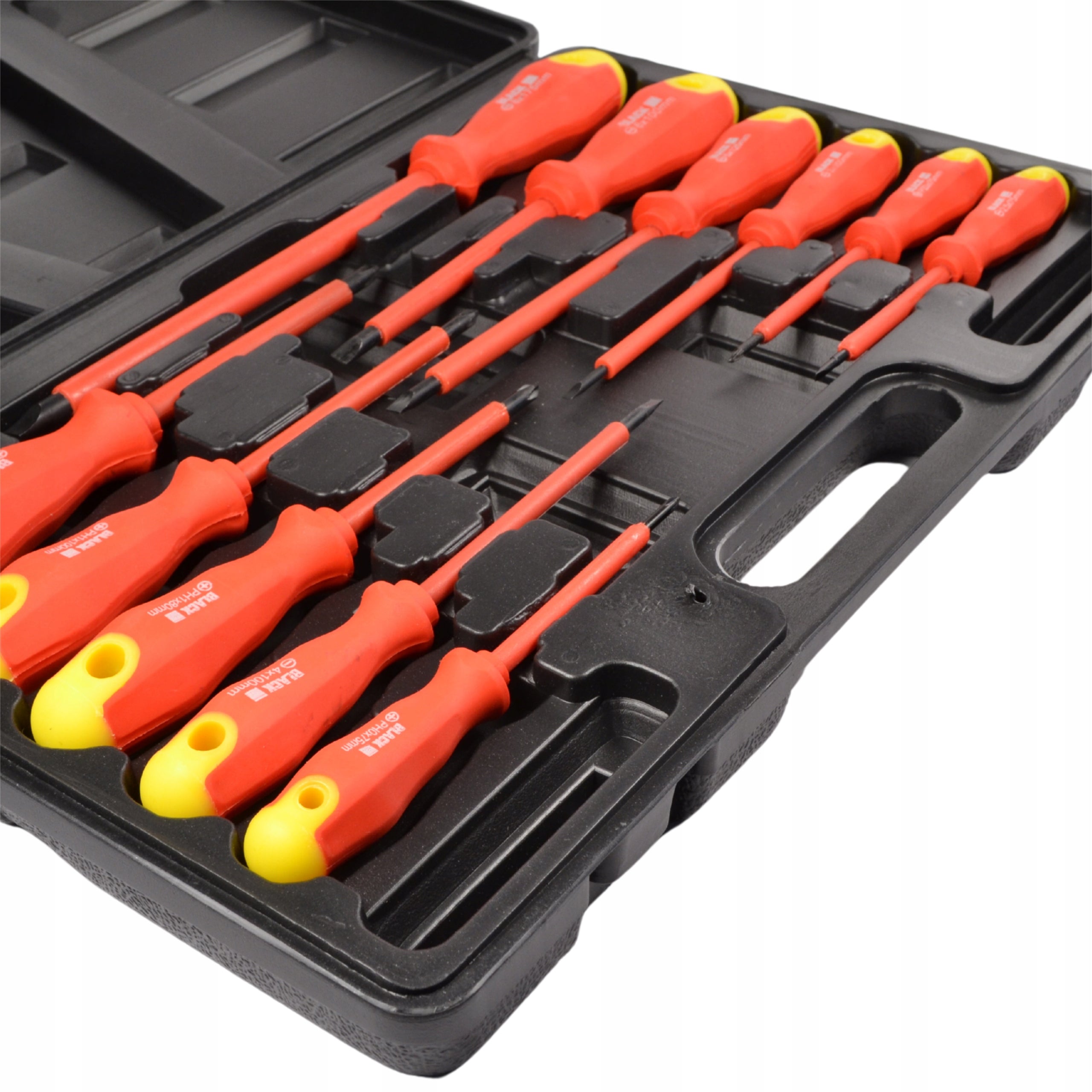 Set of 11 Insulated Screwdrivers for Electricians with Case