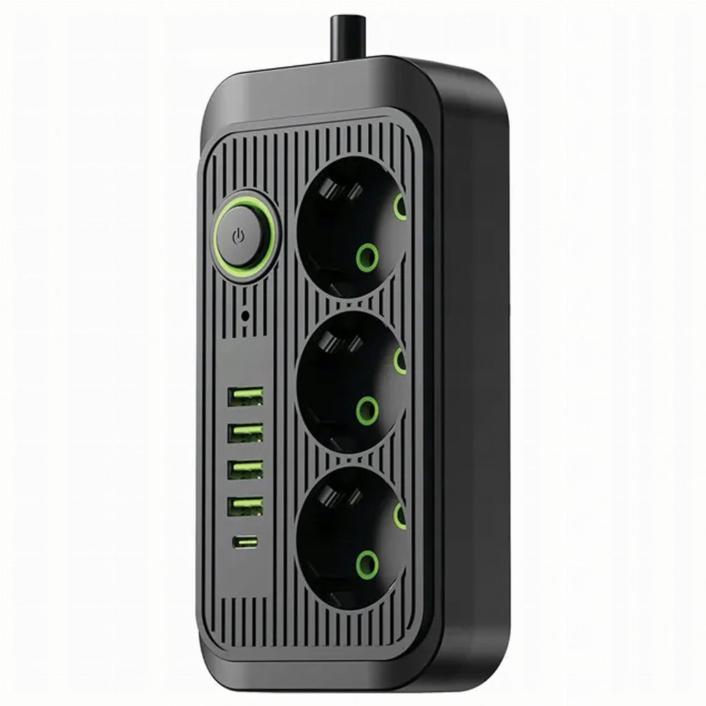 2 m pikendusjuhe 3 pistikupesa ja 5 USB-laadimispordiga, lülitiga RC-K-1852