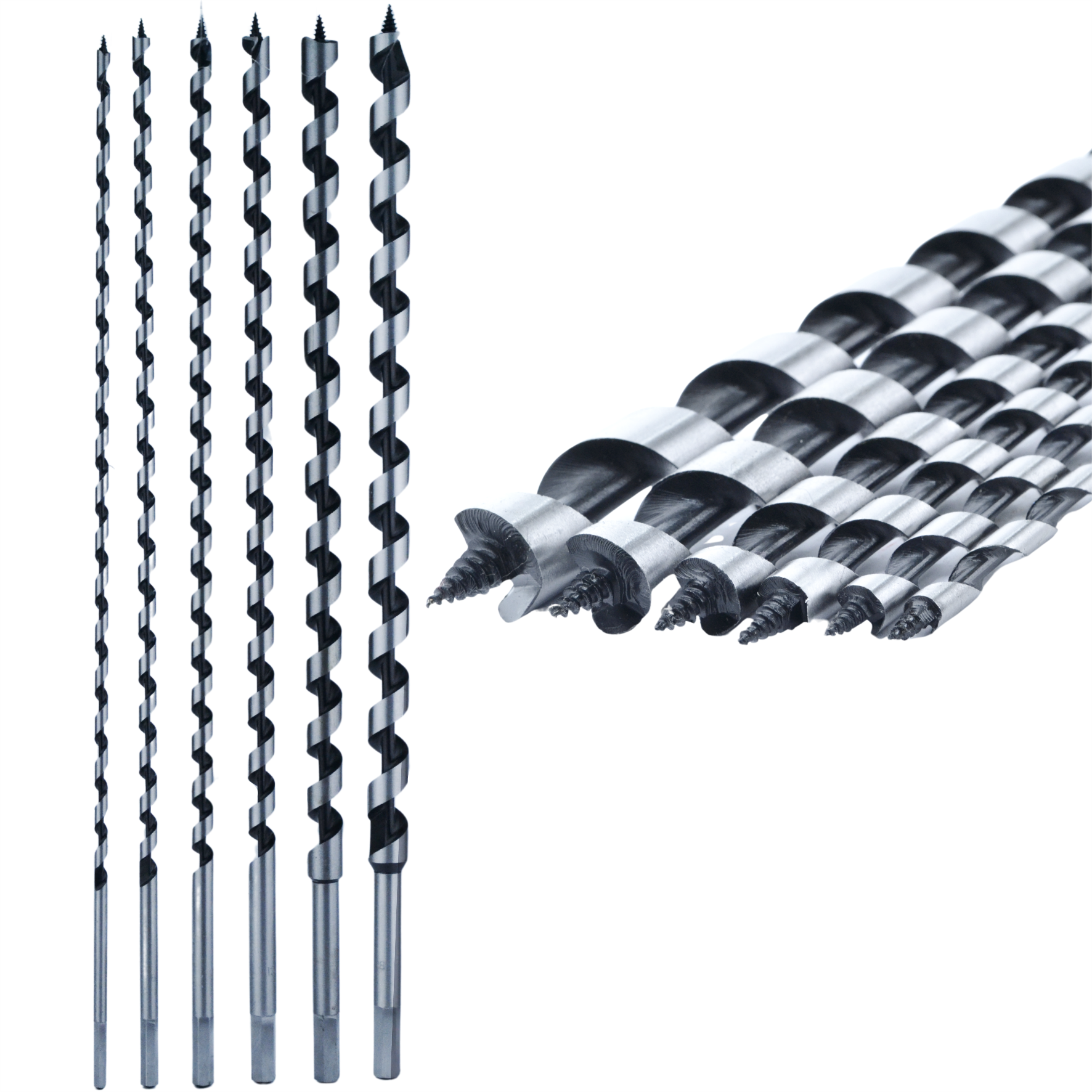 6 tk Black puidupuurid 6-18 mm, 460 mm pikkus