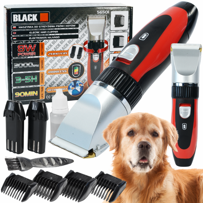 Pet Hair Clipper Set with 2 Batteries