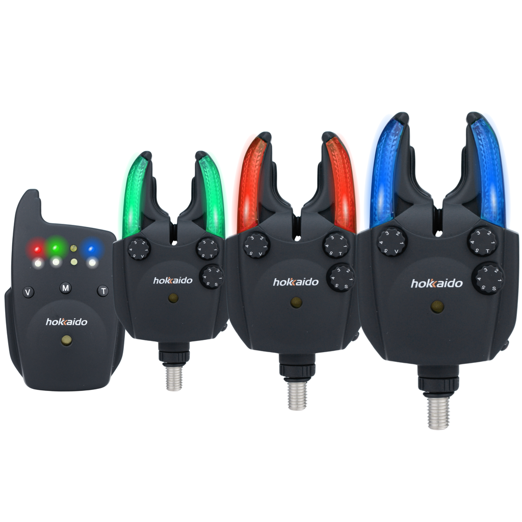 Set of Hokkaido Fishing Alarms 3+1 with Control Unit, Night Mode, and Memory