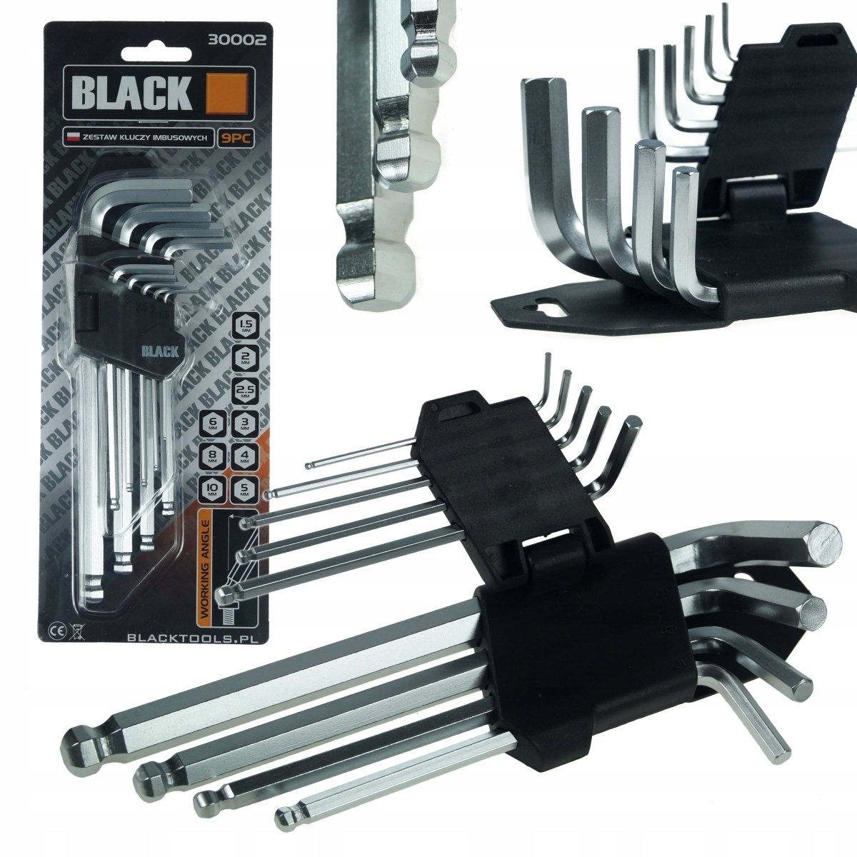 9-osaline kuuskantvõtmete komplekt 1.5-10 mm