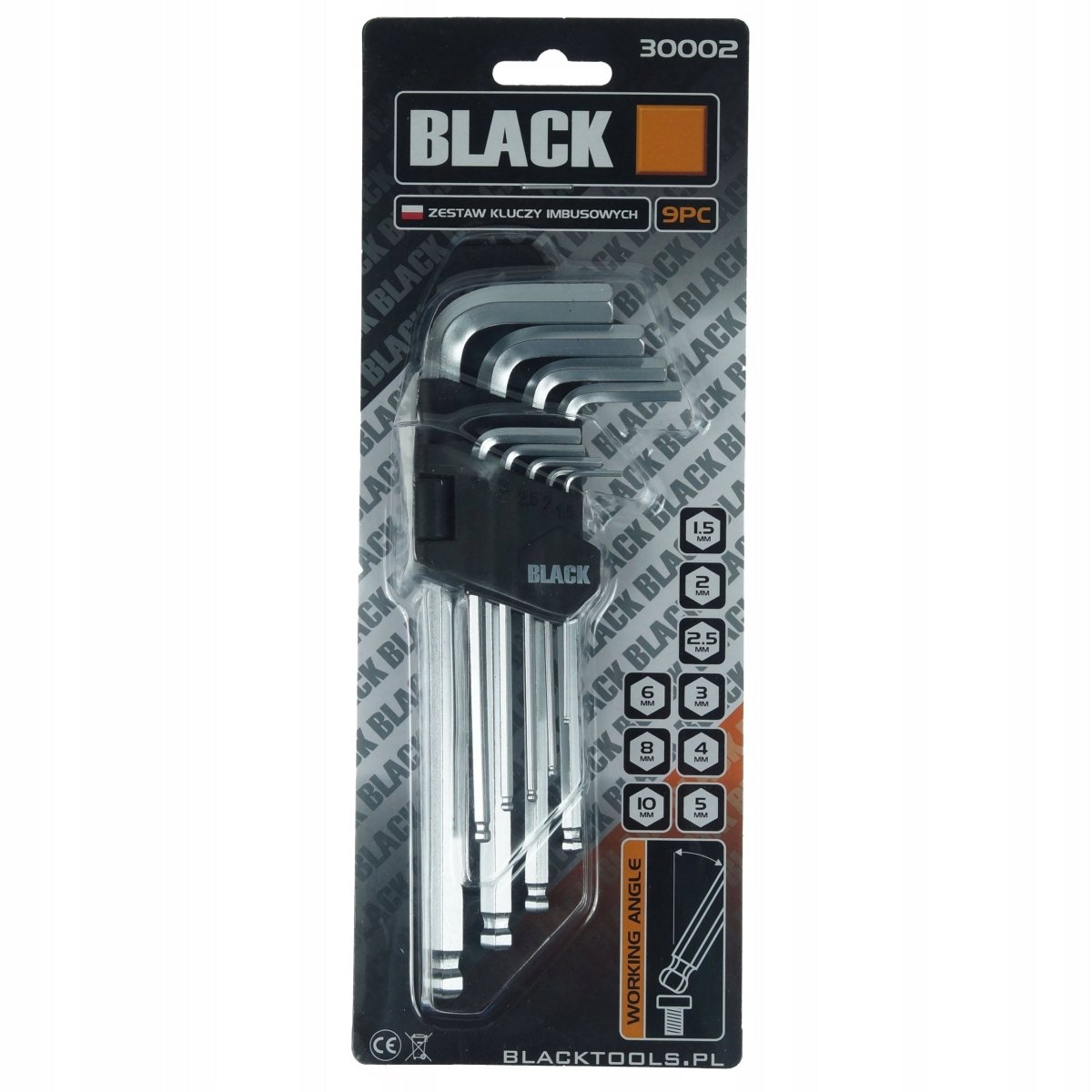 9-osaline kuuskantvõtmete komplekt 1.5-10 mm